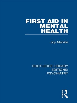 cover image of First Aid in Mental Health
